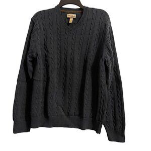 Heritage Collection by Bass Navy Blue 100% Cotton Pullover Sweater Size Large